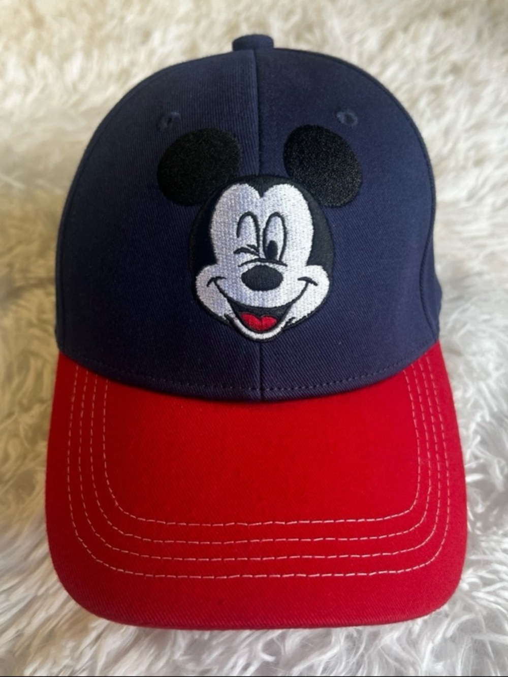 Disney Mickey Mouse Navy and Red Baseball Cap NWOT